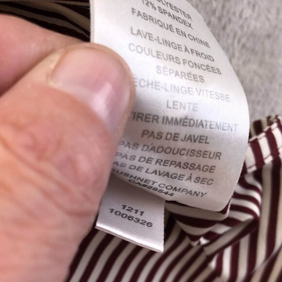 FootJoy Mens Polo Shirt Large Short Sleeve Striped Casual Classic Travel Red - Picture 10 of 13